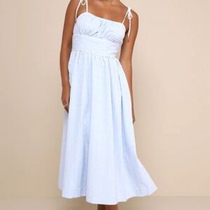 Lulu's Light Blue Midi Dress